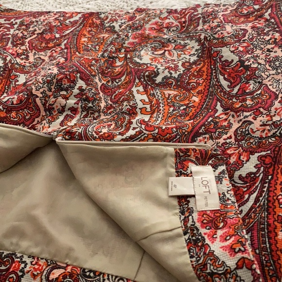 Loft Paisley, lined mini skirt Sz 4P - Picture 3 of 5